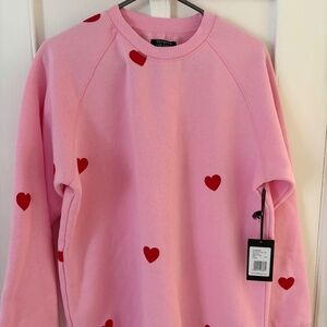 BRUNETTE THE LABEL ALL OVER PUFF HEART BIG SISTER CREW